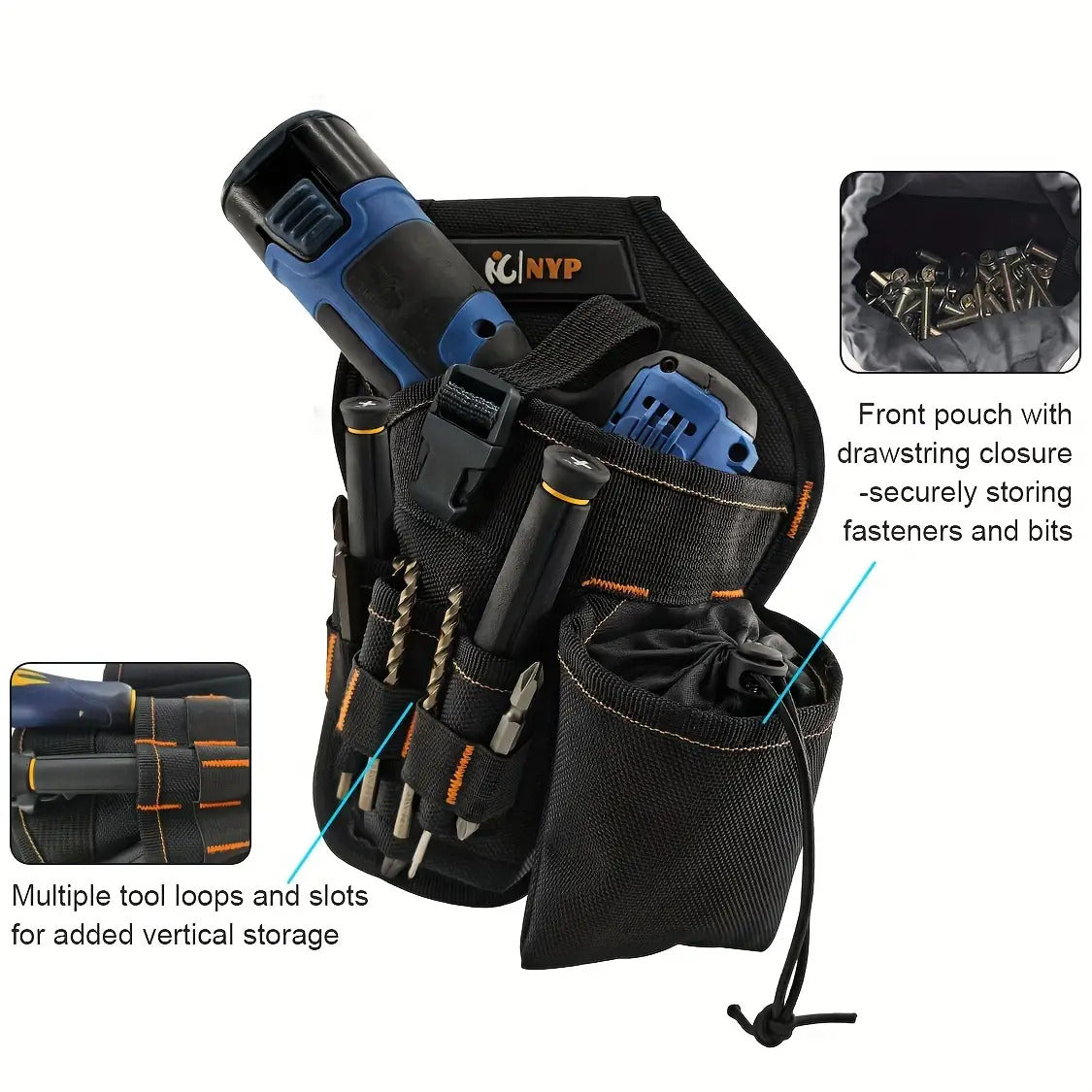 Heavy-Duty Angled Drill Holster with Belt Loop