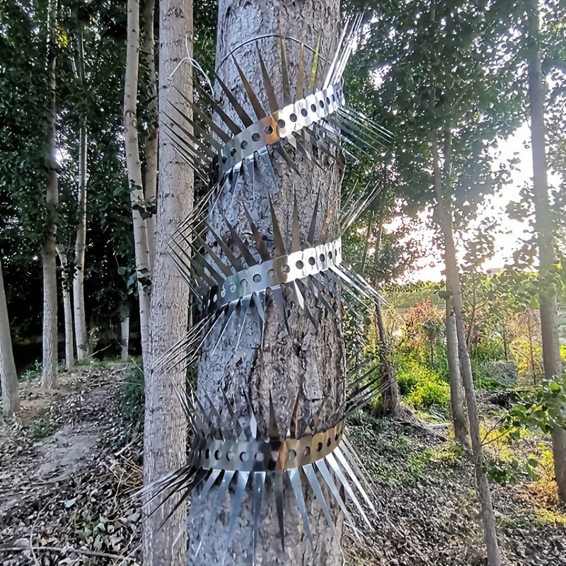 1 Roll Stainless Steel Anti-Climb Spikes - Heavy-Duty Rust-Resistant Barbed Wire