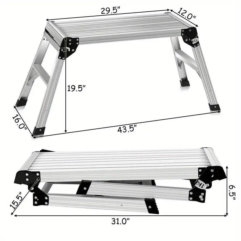 Folding Aluminum Platform Drywall Step Up Work Bench Stool Ladder