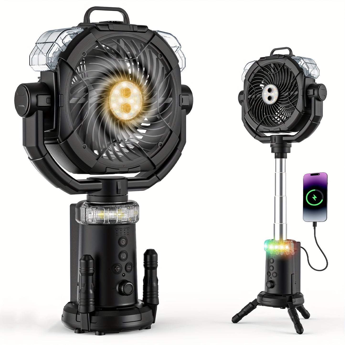 Portable Retractable Trolley Type Outdoor Camping, Picnic Party Fan