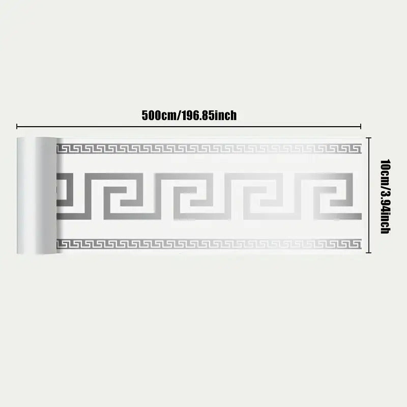 2 Rolls 197 inches x 3.94 inches European Style Marble Tile Panel Wallpaper