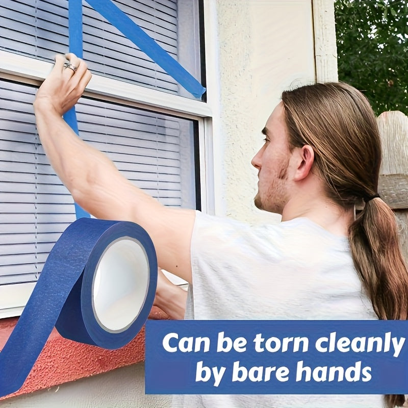 12pcs Blue Painter's Tape, Waterproof, No-Residue, Easy-Tear Adhesive