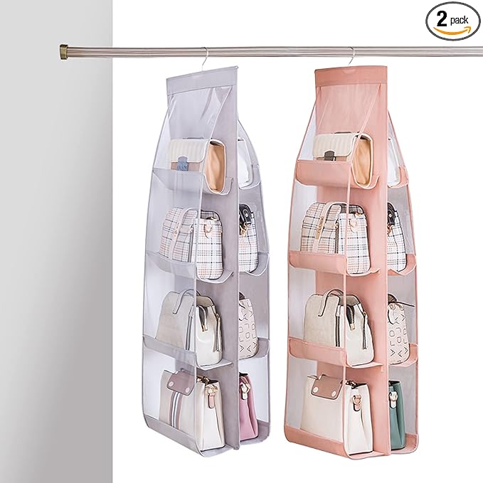 2 Pack Hanging Wallet Handbag Organizer