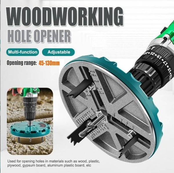 Adjustable Round Hole Saw Tool, Adjustable Hole Saw 1.8in to 5.1in Dia  Special note: This product does not include the machine, only the drill bit(Frame saw+6 Spare Tips)