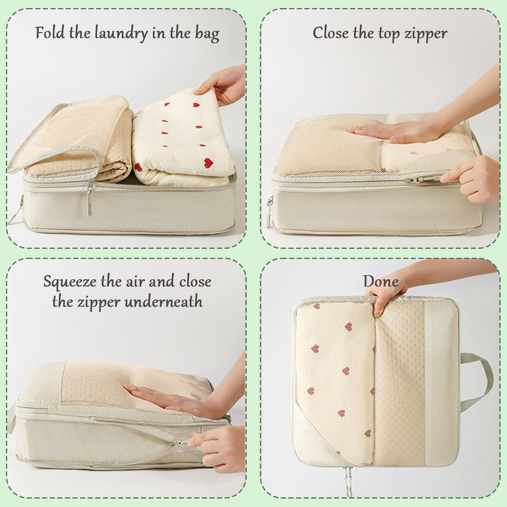 Set of 5 Luggage Organizer Packing Cubes Travel Clothes Storage Bag