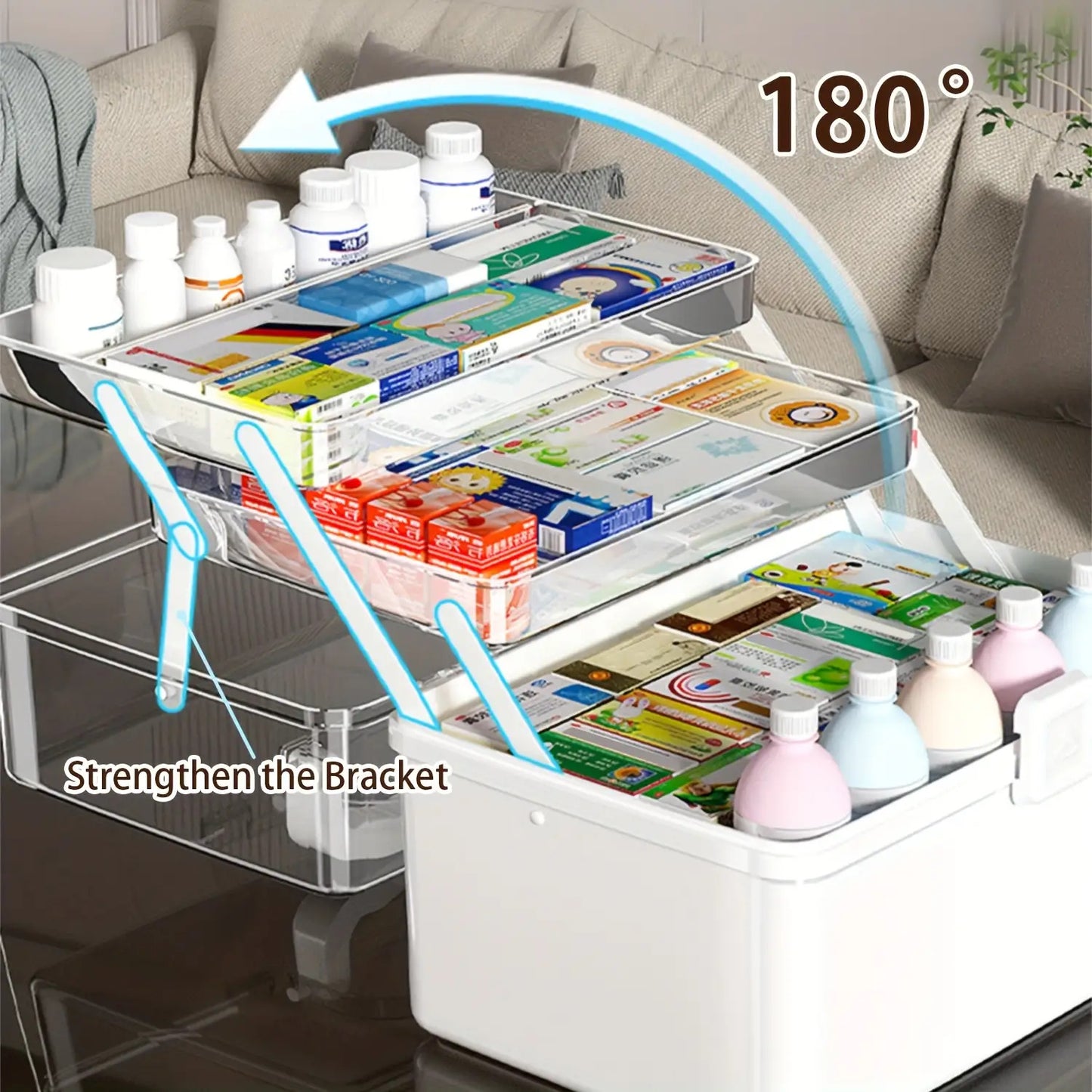 Three-Layer Household large-capacity Medicine Box