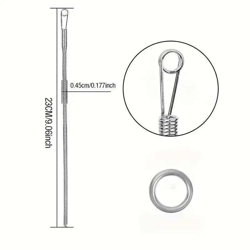 200pcs Silvery Elastic Threader - Durable Flexible Tool
