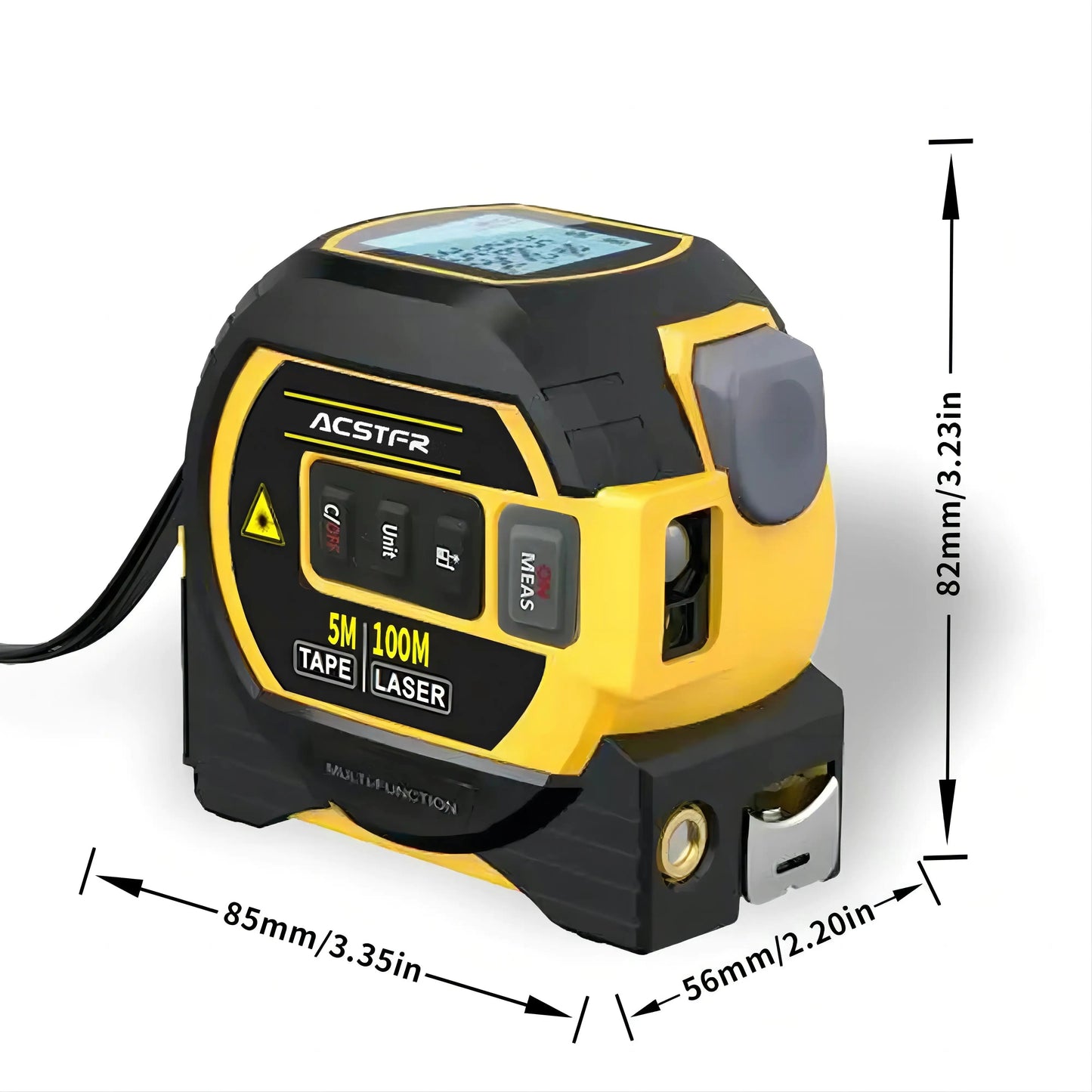 1pc Laser Tape Measure 3in 1 Digital Tape Measureteries