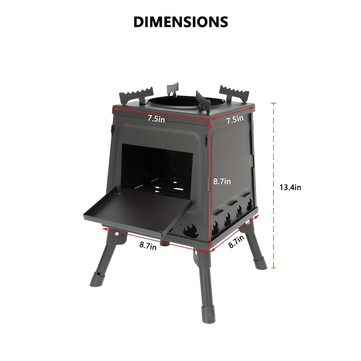 Large Portable Cast Iron Camping Wood Stove