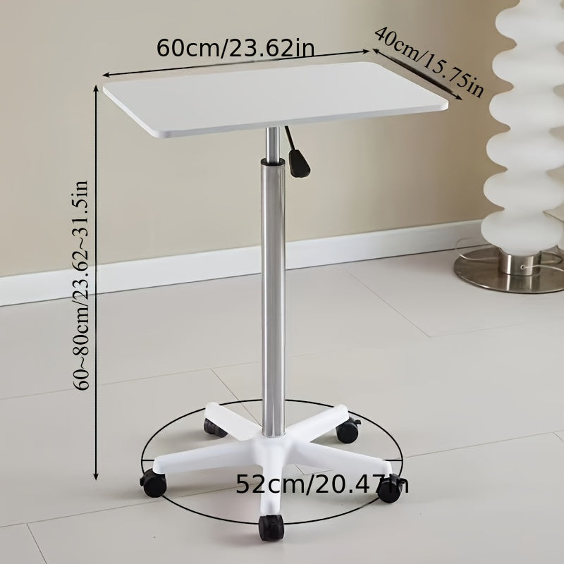 Adjustable Height Mobile Laptop Desk with Wheels