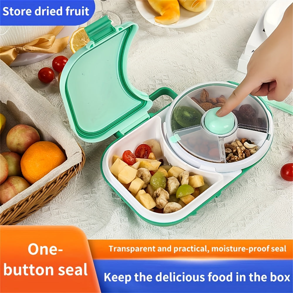 1pc Portable Tote Bag Rotating Lunch Box