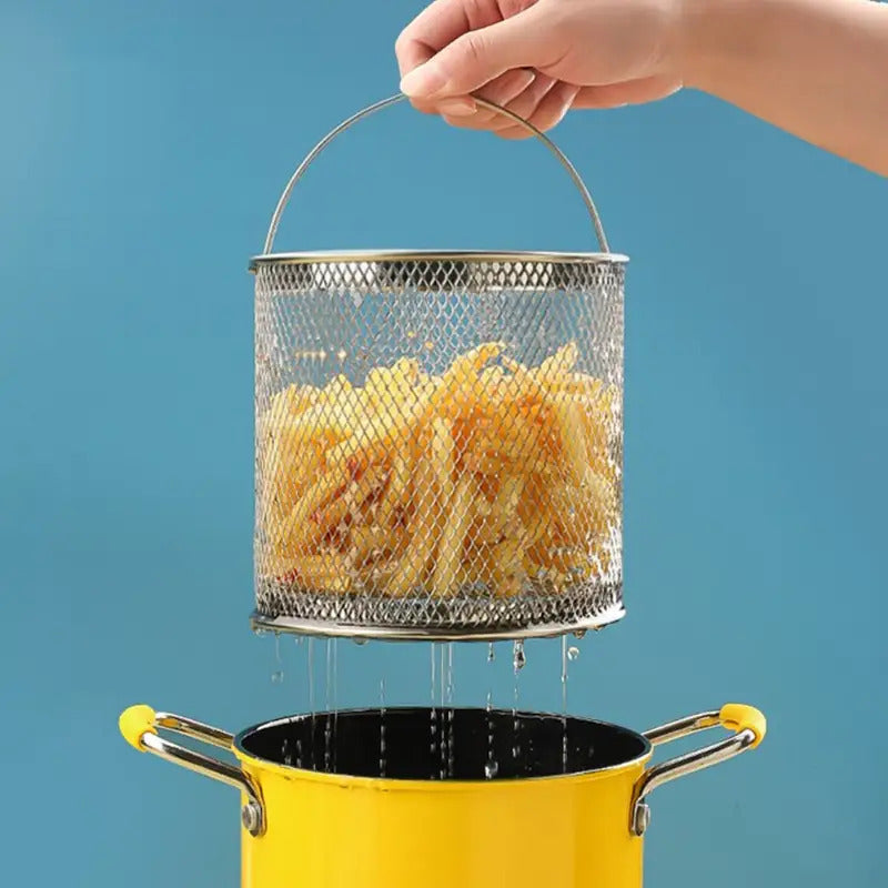 Small Household Fine Iron Uncoated Tempura Frying Pot