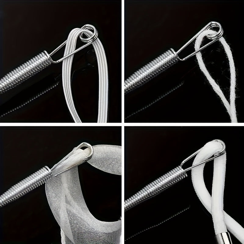 200pcs Silvery Elastic Threader - Durable Flexible Tool