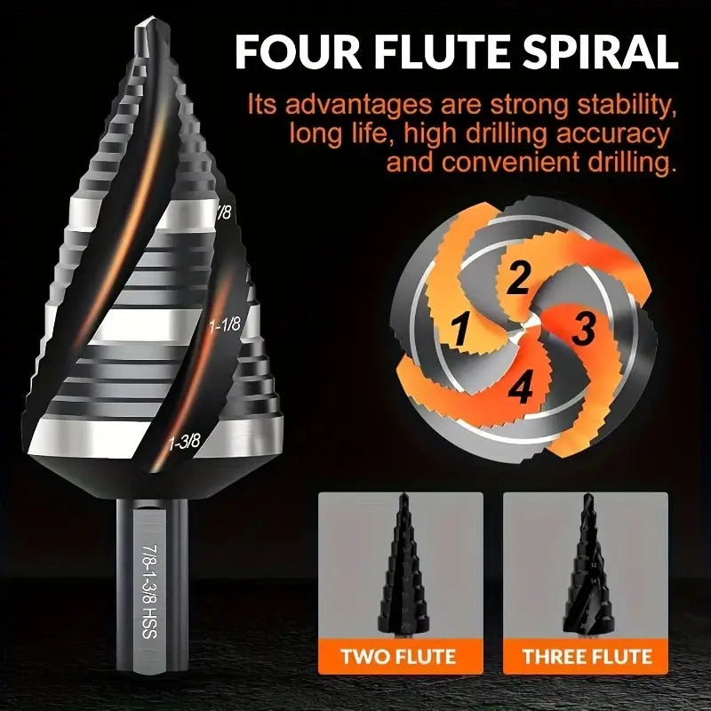 1pc Heavy-Duty Cobalt Step Drill Bit