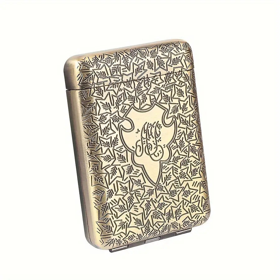 Classical European style alloy carved pressure-resistant metal cigarette case
