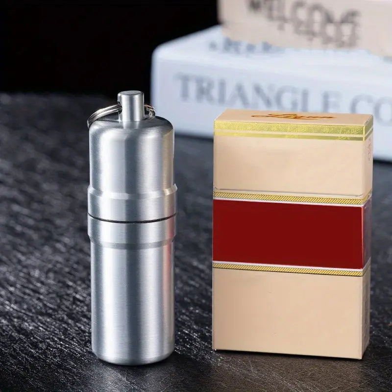 1pc Sleek Brass-Toned Waterproof Metal Cigarette Case