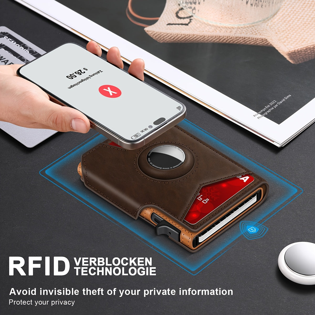 1pc Men'S Bifold Minimalist Smart Wallet