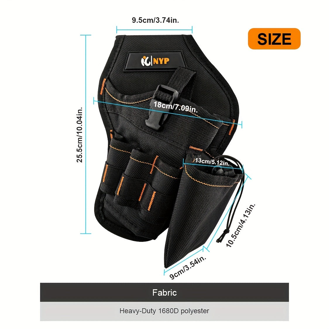 Heavy-Duty Angled Drill Holster with Belt Loop