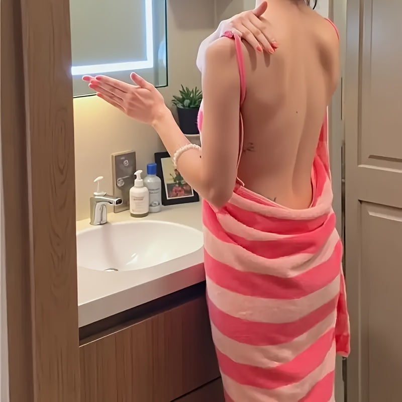 Cozy Coral Fleece Bath Towel Robe