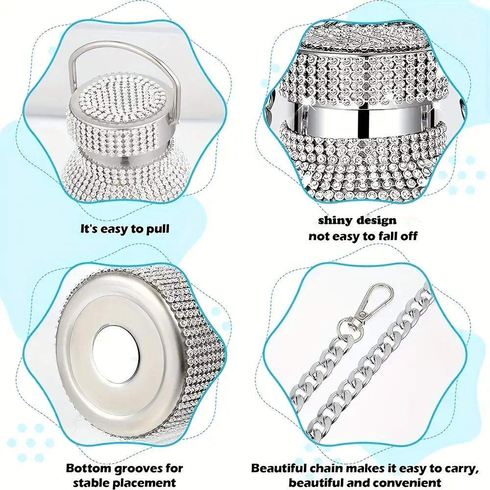 Set Of 2pcs 20oz/600ml Shiny Insulated Double-layer Water Cups