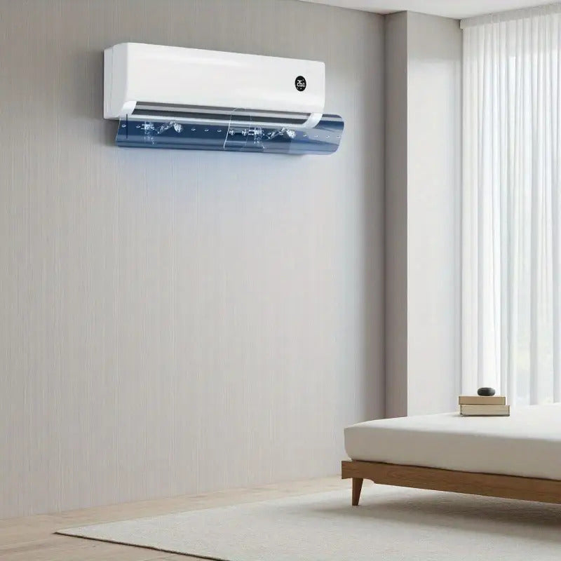 Retractable wall-mounted transparent air conditioner wind shield free of installation