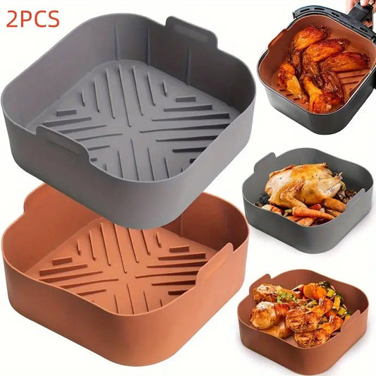 4pcs 8.27" Silicone Air Fryer Liners