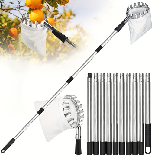 11ft Adjustable Fruit Picker Pole with Basket
