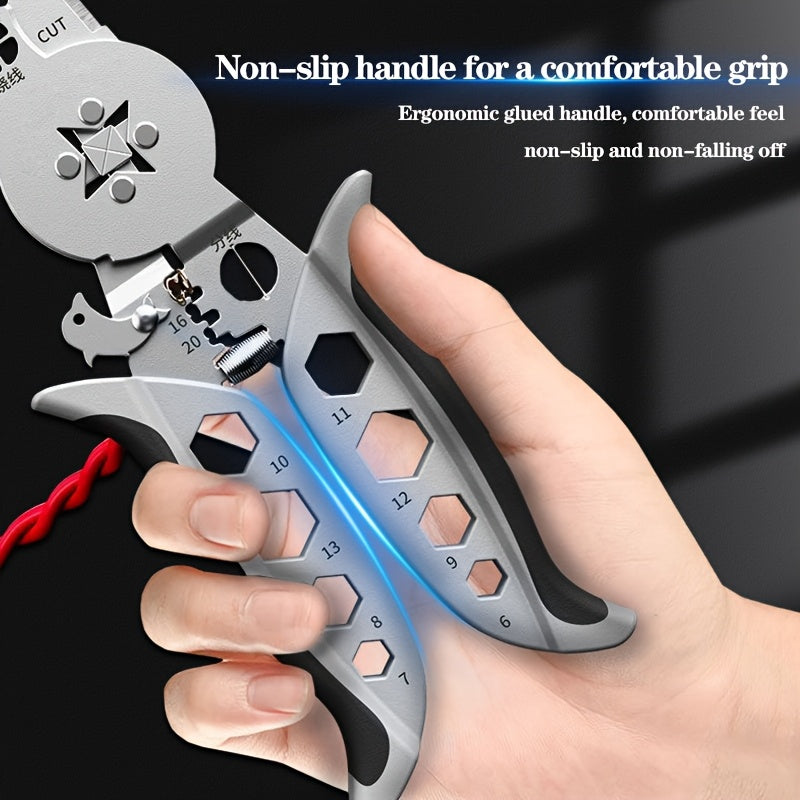 Professional Electrician's Heavy-Duty Crimping & Stripping Pliers