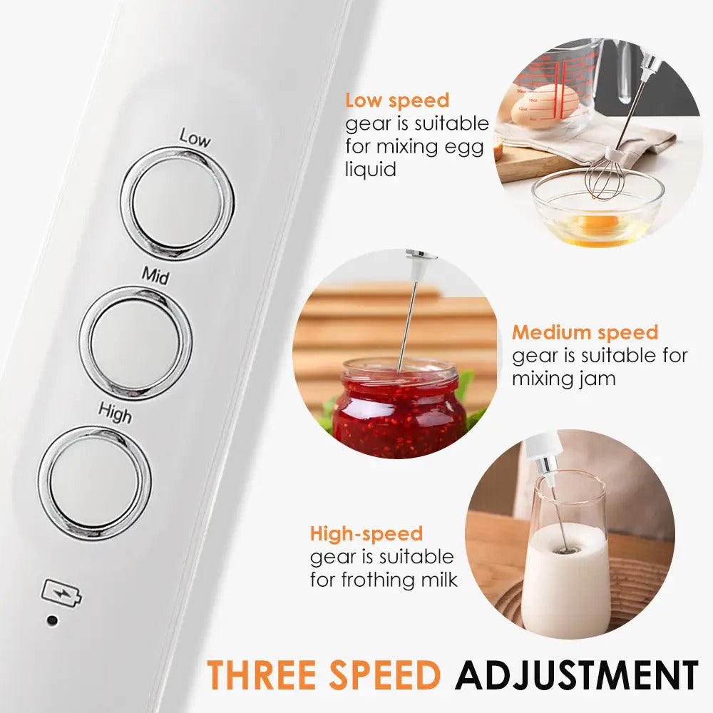 1pc Rechargeable 3-in-1 Electric Milk Frother