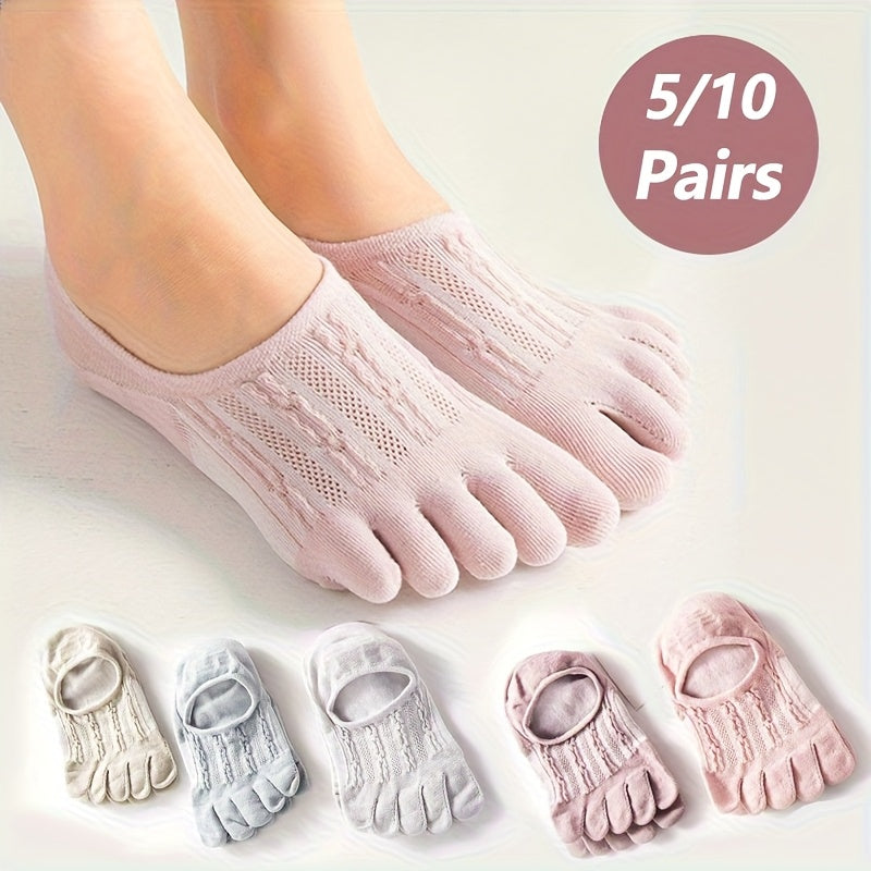 10 pairs of five finger mesh boat socks