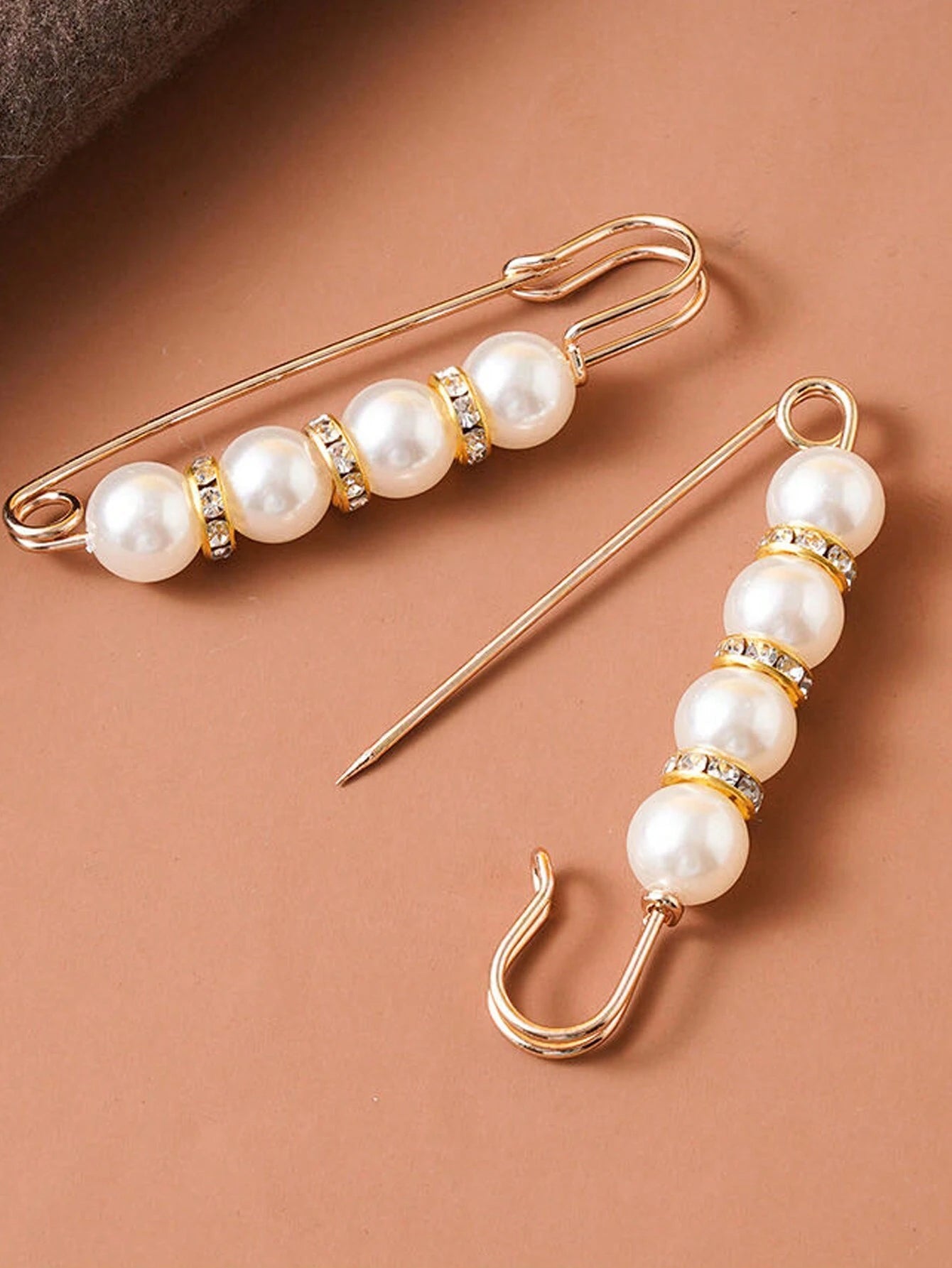 Buy 1pcs=10pcs Faux Pearl Pins, Sweater Shawl Hat Clip Collar Pins, Faux Pearl Brooches For Women Girls Fashion Blouse Buttons Clothing Decoration Accessories Pants Waist Tightener Safety Pins