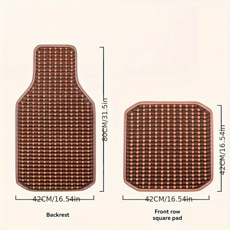 Premium Wooden Bead Seat Covers, Ventilated Cooling Pads