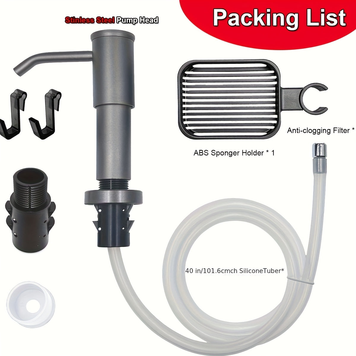 Stainless Steel Built-In Kitchen Sink Soap Dispenser