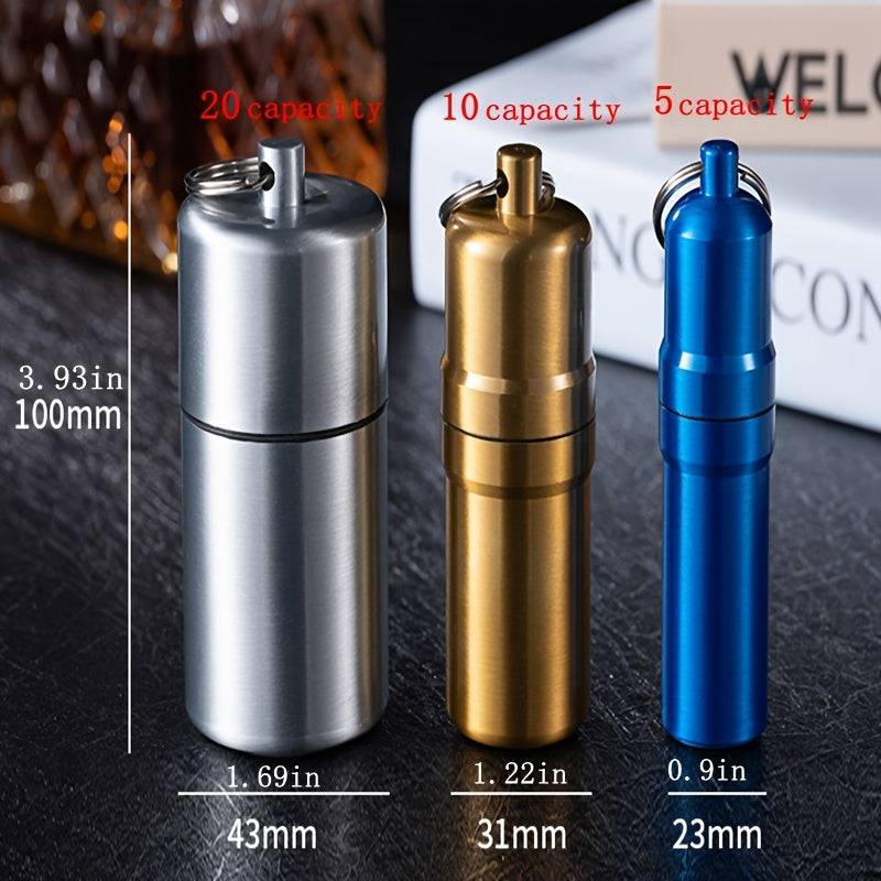 1pc Sleek Brass-Toned Waterproof Metal Cigarette Case