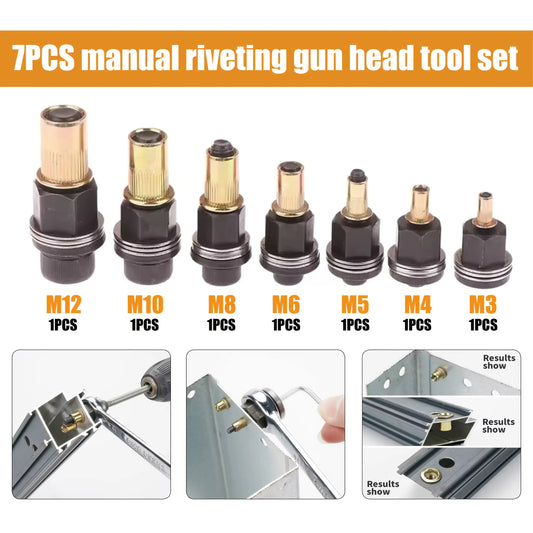 7pcs Manual Rivet Gun Full Size Set