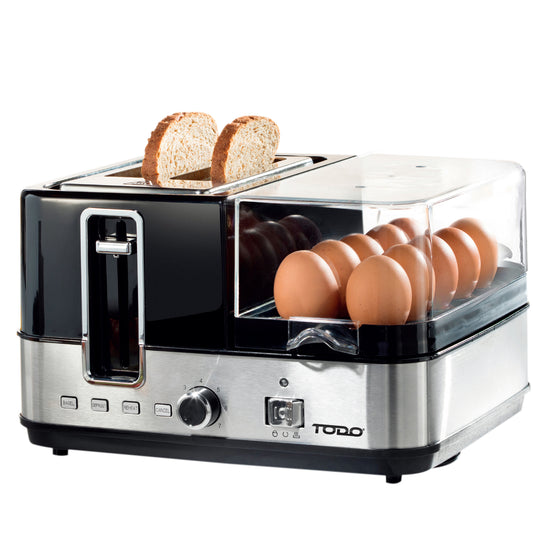 1400W Breakfast Master Toaster Egg Cooker Poacher Fryer Grill All In One