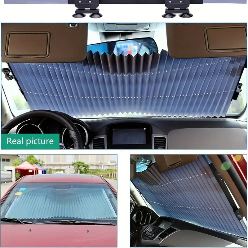 1 piece of automatic retractable windshield sunshade