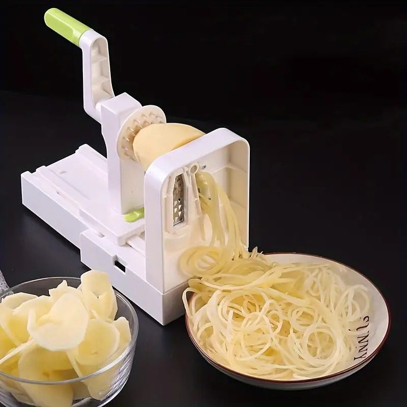 1pc Heavy-Duty Manual Spiral Slicer with Non-Slip Base