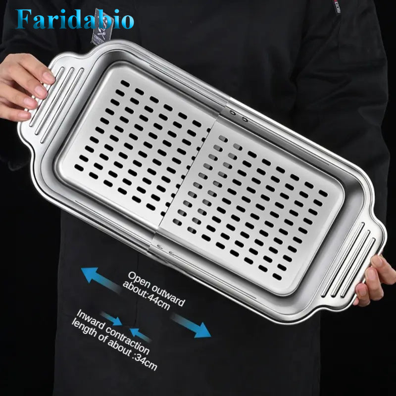 304 Stainless Steel Retractable Sink Strainer Basket