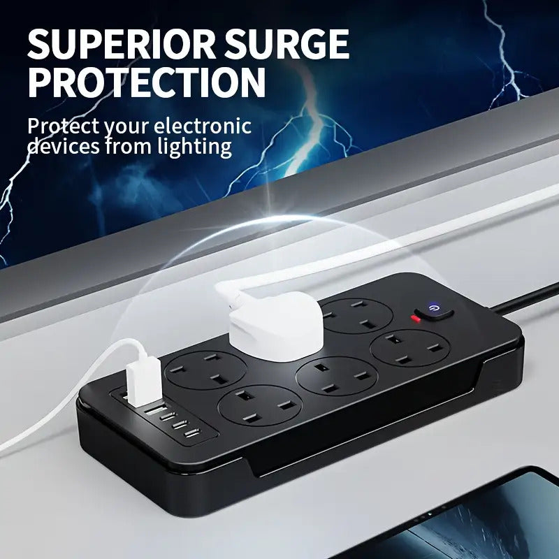 12-in-1 Surge Protector Power Strip with 1, 8m Extension Cord