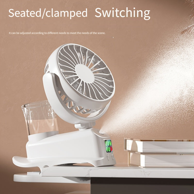 Portable USB Rechargeable Fan with Mist Humidifier