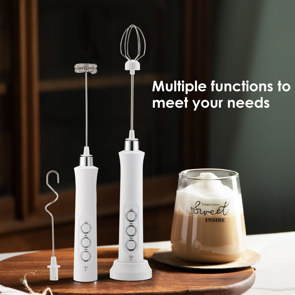 1pc Rechargeable 3-in-1 Electric Milk Frother