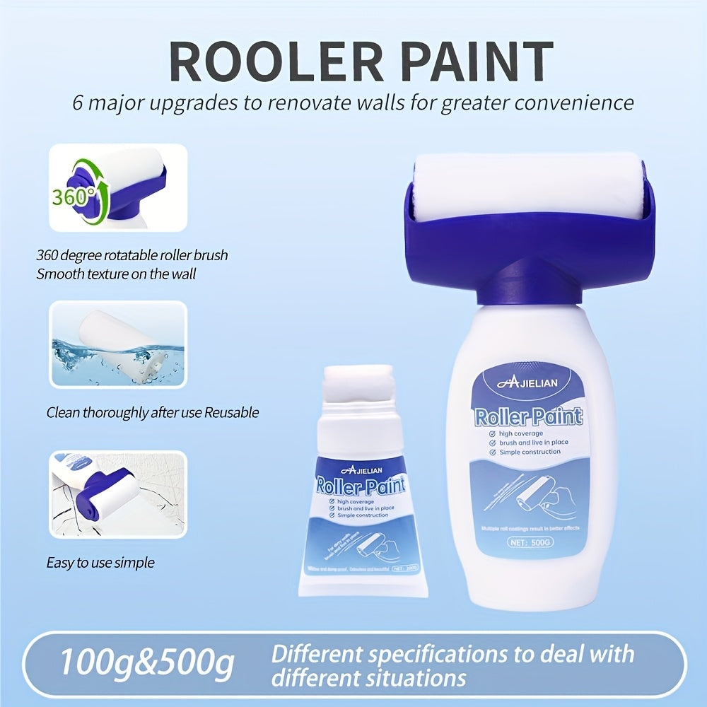 3pcs DIY Wall Repair Paint Kit With Roller And Removable Brush Head