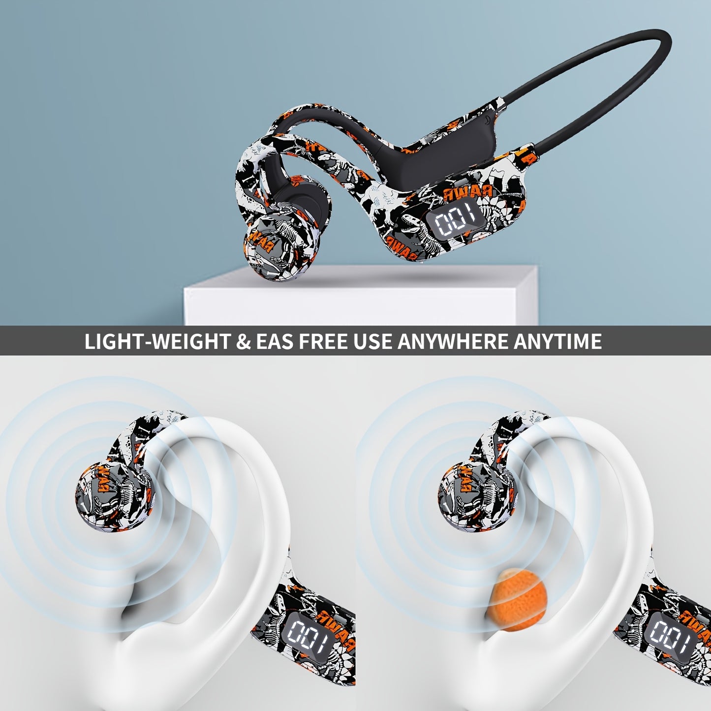 Wireless Bone Conduction Headphones with Microphone