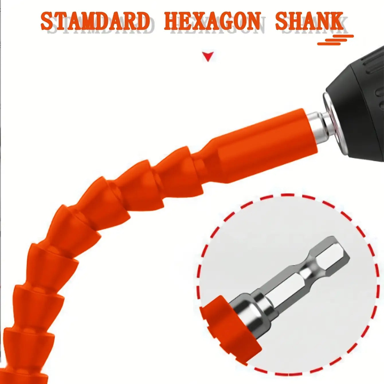 Electric Drill Universal Joint, Orange, Universal Soft Shaft