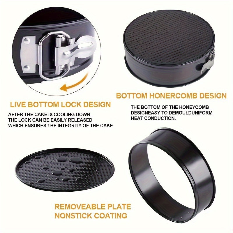 6pcs, Round, Heart, Square, Cake Pan, Loose Bottom Baking Cake Mould