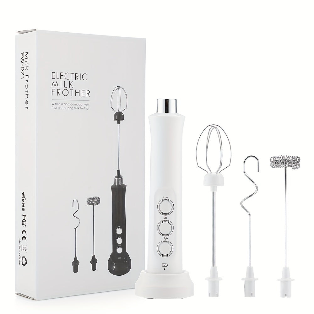 1pc Rechargeable 3-in-1 Electric Milk Frother