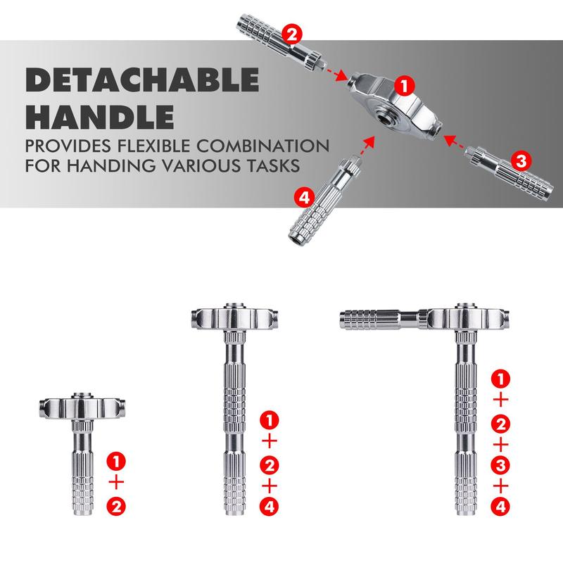 Multifunctional Screwdriver Set with Detachable T-shaped Ratchet Handle