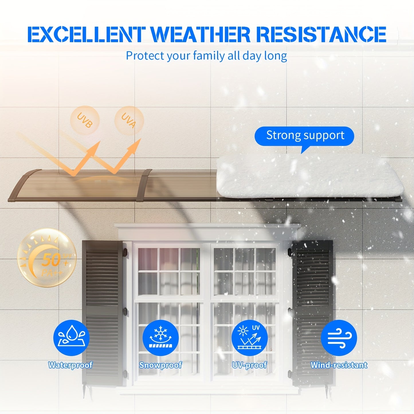 Polycarbonate Window Door Awning Canopy