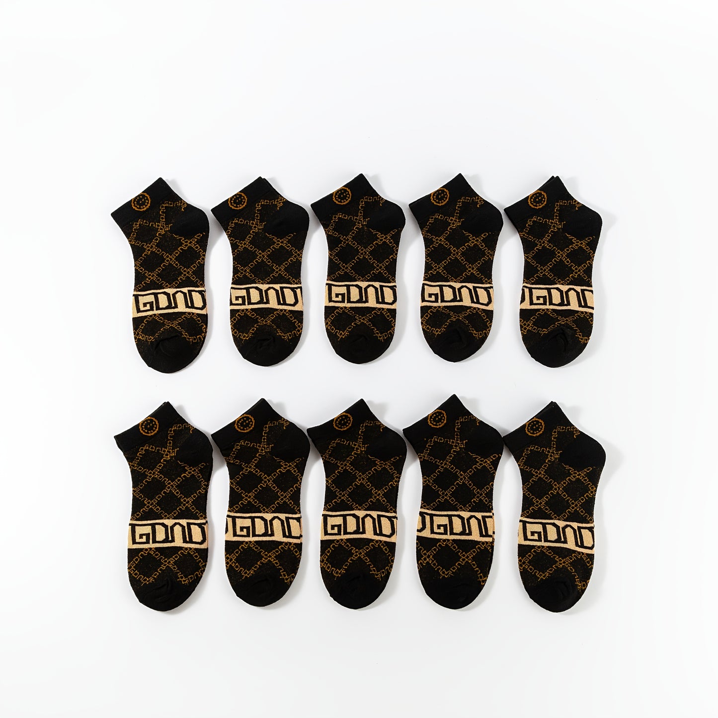 10 pairs Men's sweat-absorbing and deodorant-proof shallow boat socks